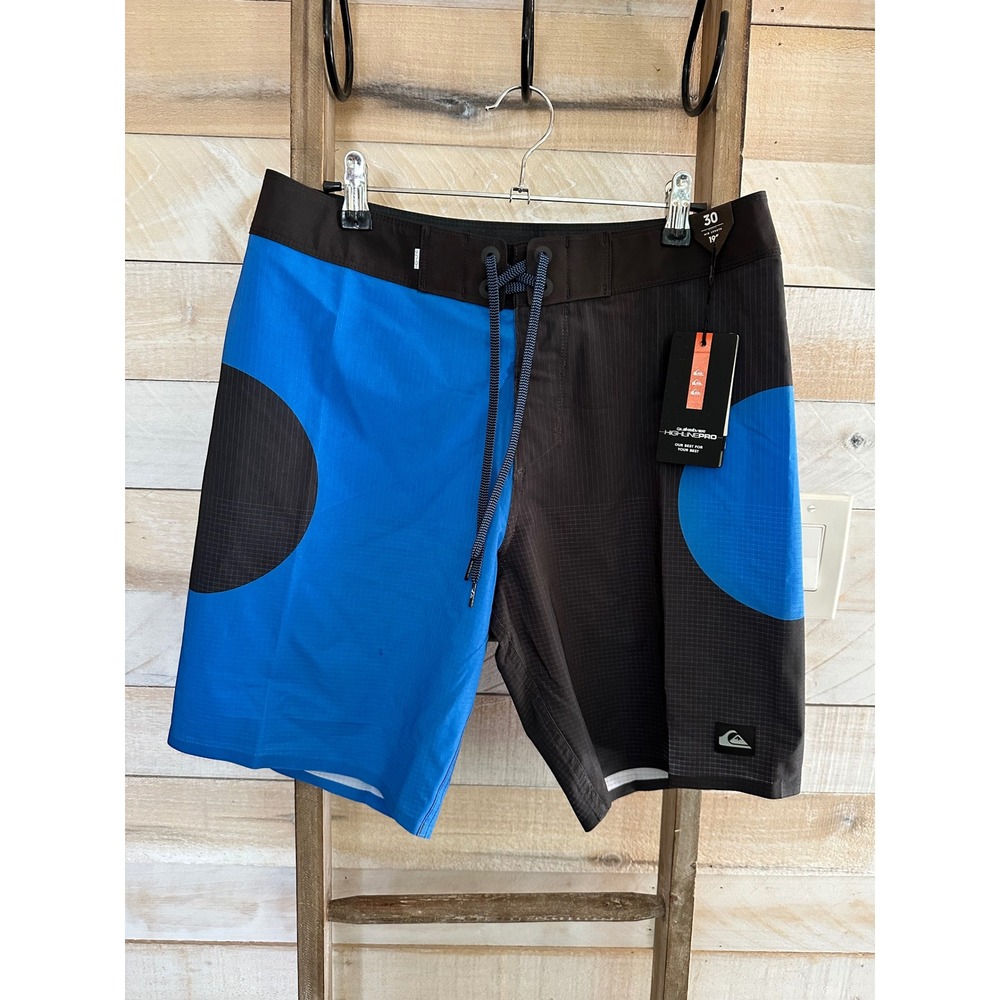 Quiksilver Highline Pro Board Shorts Men 30 Blue Charcoal Colorblock 19" Outseam